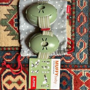 Muffy Baby Ear Muffs in Green and Gray